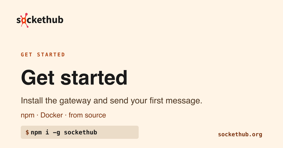 Get started — Sockethub
